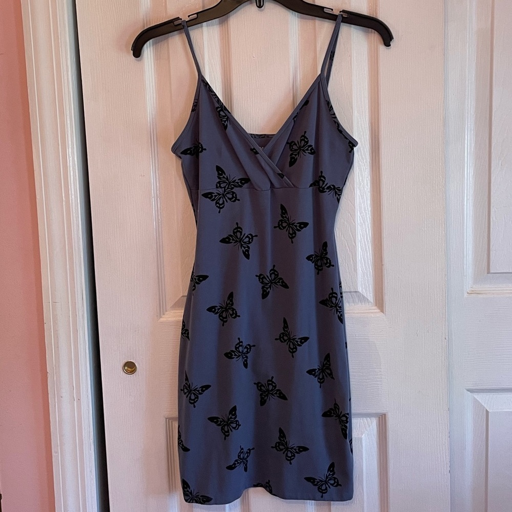Wild Fable Blue Butterfly Dress Size Medium